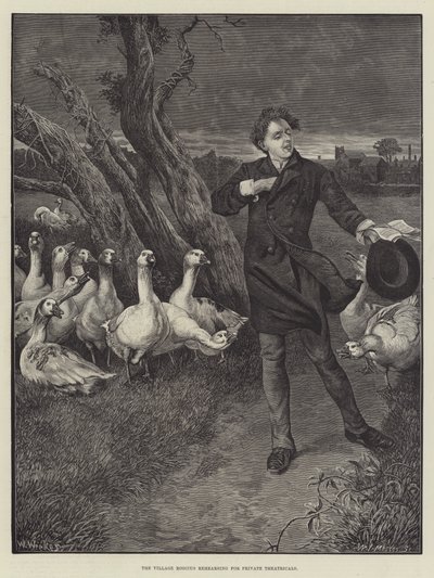 El Roscio del pueblo ensayando para teatrales privados de William Weekes